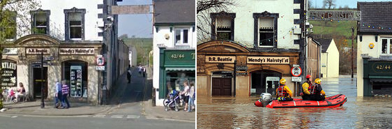 Flood at Main Street, Cockermouth, England