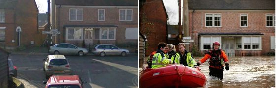 Flood at Yalding, England, United Kingdom December 2013 - 2014