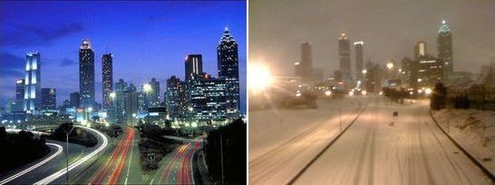A Snow Storm in Atlanta Feb 2014 - Night shot