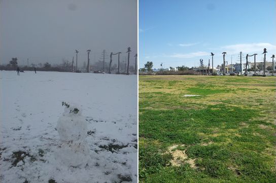 Arad 2015 snowstorm - park at city entrance