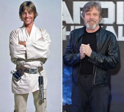 Star Wars - Luke skywalker (Mark Hamill) then and now 