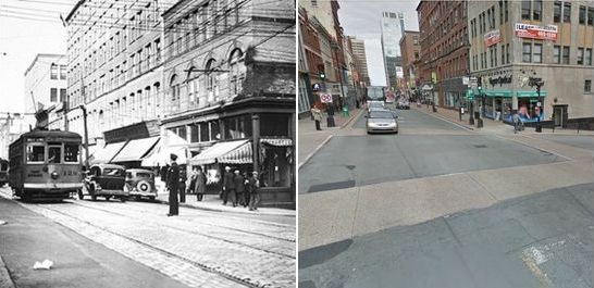 1593 Barrington St. Halifax, NS, Canada then and now 