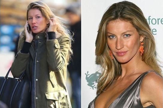 Gisele Bndchen Makeup Before and After